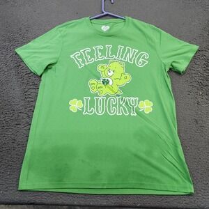 Care Bears Feeling Lucky Shirt Mens XL Green Good Luck Bear Graphic Tee Shamrock